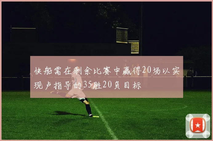 快船需在剩余比赛中赢得20场以实现卢指导的35胜20负目标